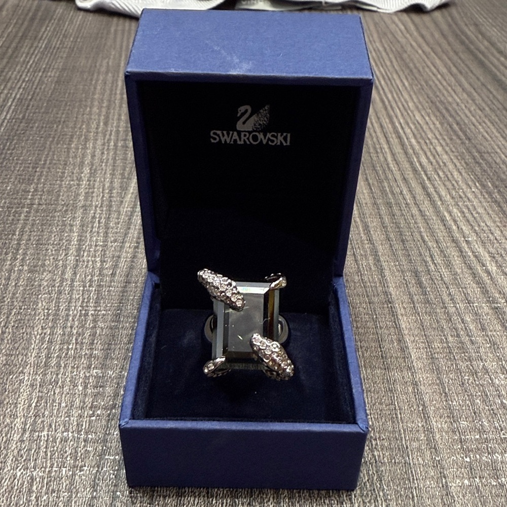 Swarovski Silver And Crystal Statement Ring (Size… - image 1